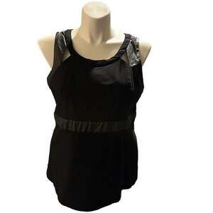Torrid Plus Size Faux Leather Trim Peplum Tanktop Size 3X